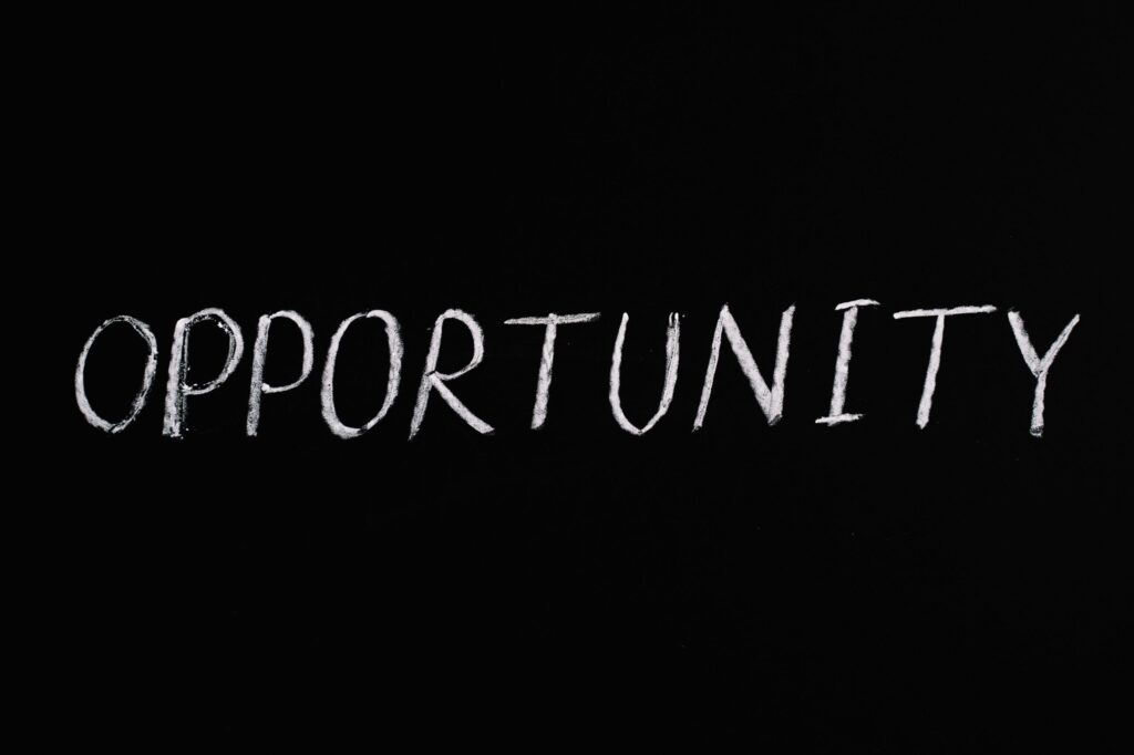 Opportunity Lettering Text on Black Background